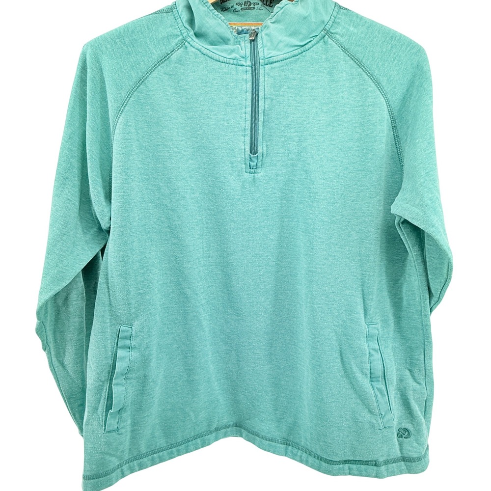 Margaritaville Quarter Zip Pullover Sweatshirt Teal‎ Blue Size Medium